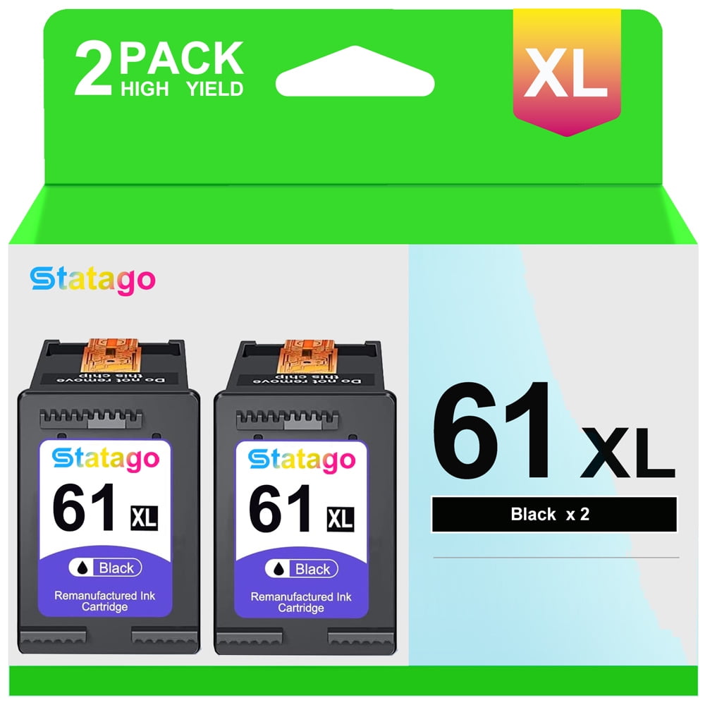61 Ink Cartridges for HP 61 Black Ink Cartridge, 2 Black