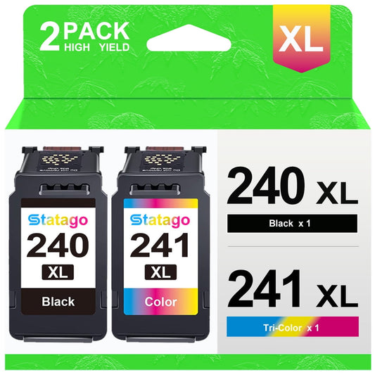240XL Ink Cartridge for Canon PG-240XL CL-241XL 241XL Combo Pack for Pixma MG3620 MG3520 MG3220 MG2220 MX472 MX452 Printer (Black, Tri-color)