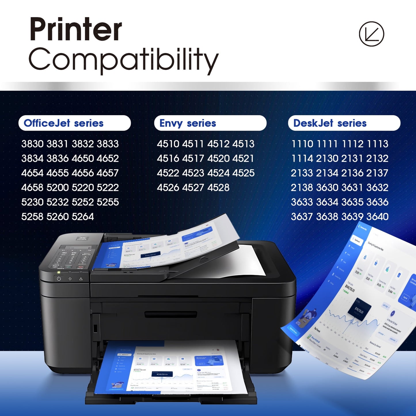 63XL Black Ink Cartridge for HP Envy 4512 4516 4520 4522 Officejet 3830 4650 5255 Printer -1PK