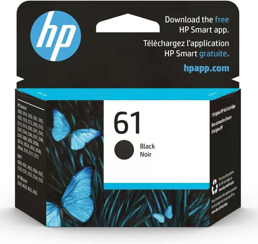 61 Ink Cartridges for HP 61 Black Ink Cartridge, 1 Black