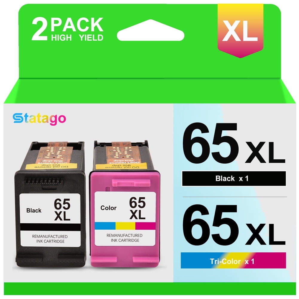 65XL Ink Cartridge for HP 65 ink cartridge for HP DeskJet 3772 3752 3755 Envy 5055 5010 5000 Printer (Black, Tri-Color)