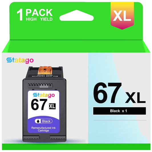 67XL Ink Cartridge for HP 67XL Black Ink work with HP DeskJet 1255, 2700, 4100 ENVY 6000, 6400 Series Printer-1PK