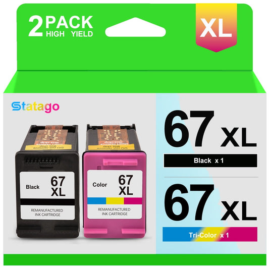 67XL Ink Cartridge for HP Ink 67XL for HP Deskjet 2700 2700e 2752 2752e 2755 2755e Envy 6000 6055 6055e Printer (Black, Tri-Color)