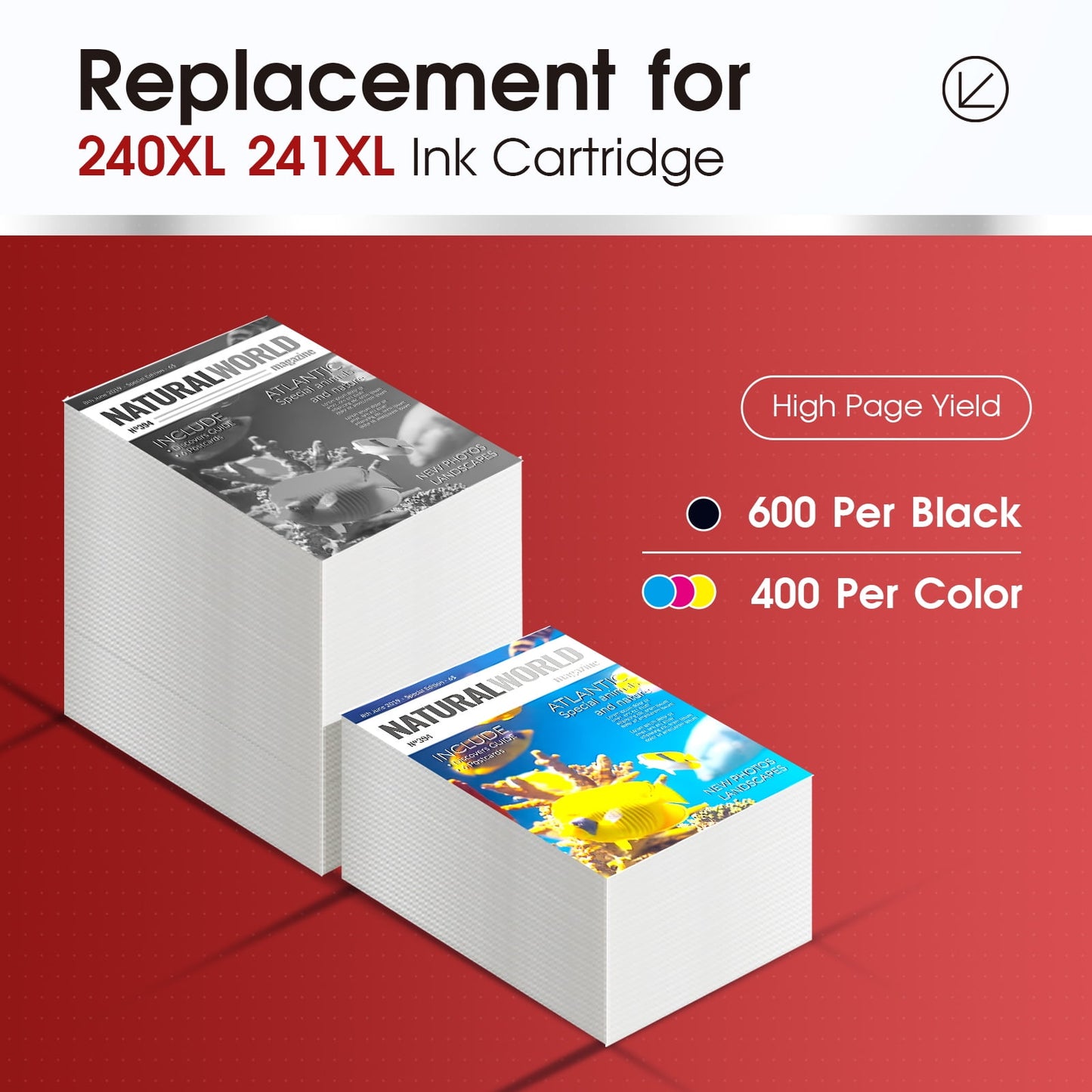 240XL Ink Cartridge for Canon PG-240XL CL-241XL 241XL Combo Pack for Pixma MG3620 MG3520 MG3220 MG2220 MX472 MX452 Printer (Black, Tri-color)